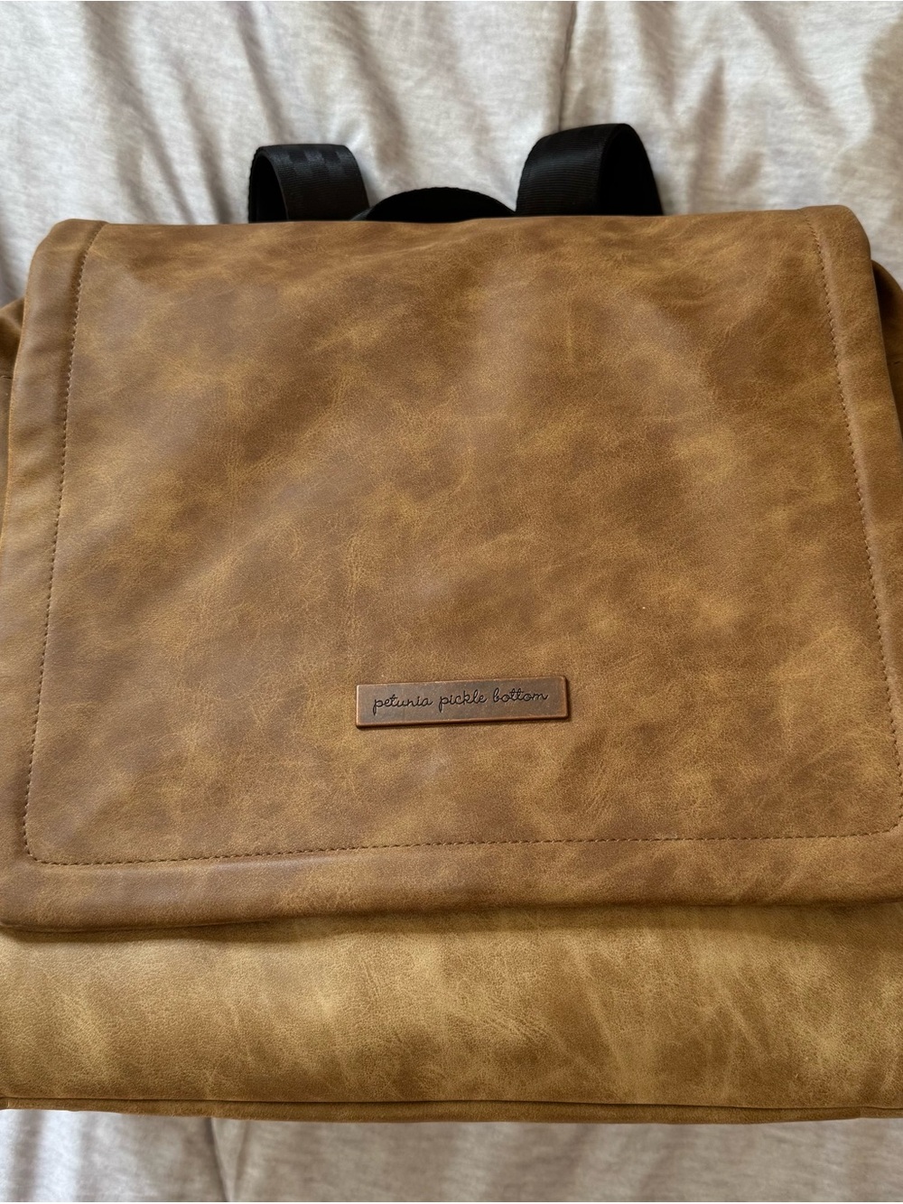 Petunia Pickle Bottom Boxy Backpack Diaper Bag in Brioche